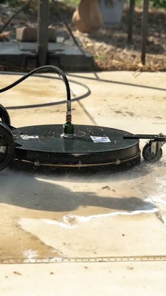 Surface cleaner attachment pressure washing concrete